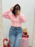 Felpa crop basic zip